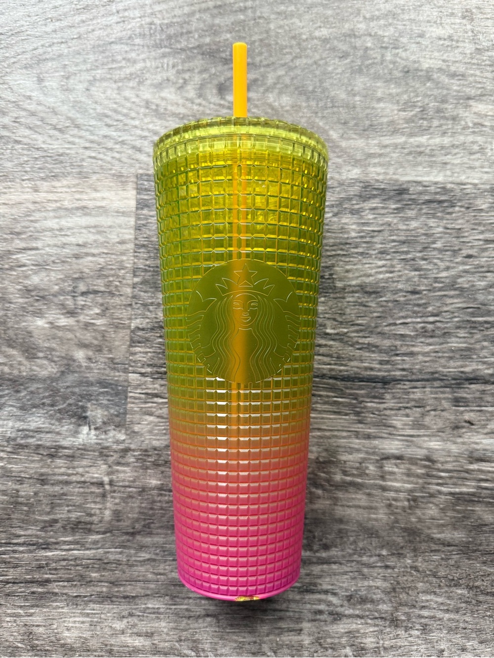 Starbucks Yellow to Pink Ombre Studded Tumbler